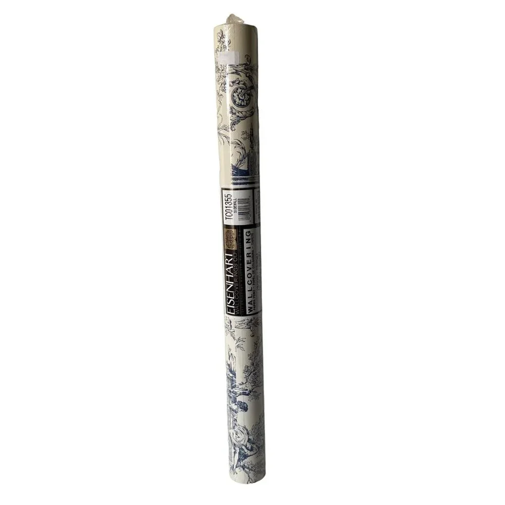 Eisenhart wallpaper blue toile prepasted strippable‎ TC01355 one metric d…